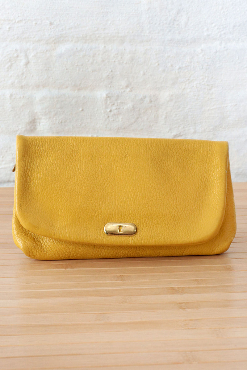 Lemon Leather Clutch