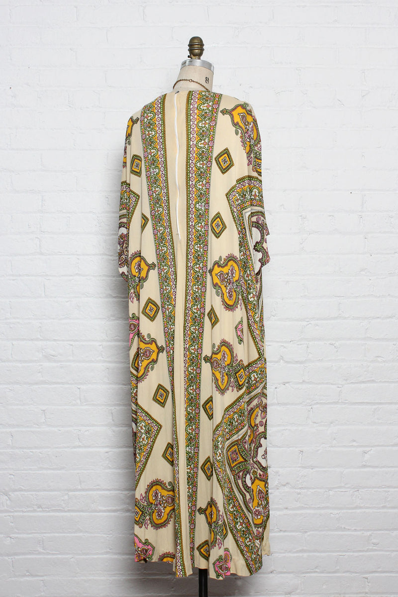 Jersey Paisley Caftan Dress XS M OMNIA