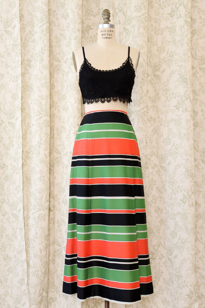 Coral Ivy Stripe Maxi Skirt S – OMNIA - Main Image