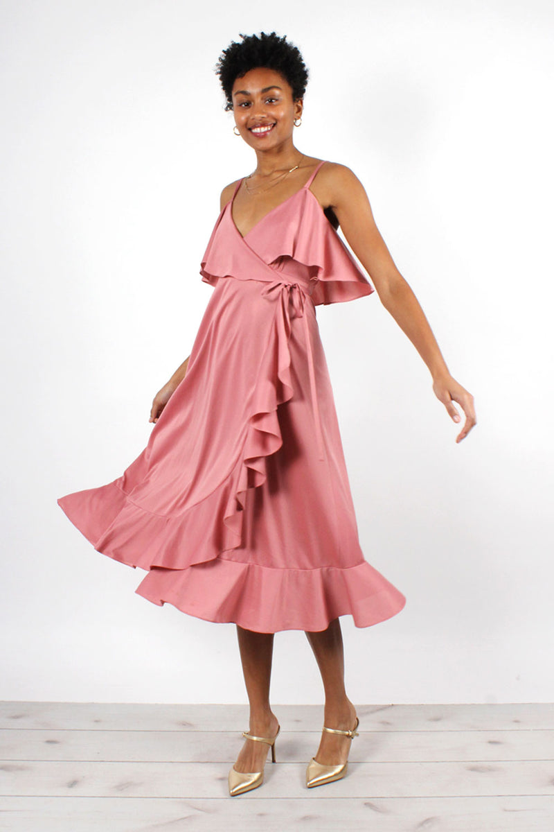 Rose Ruffle Wrap Dress XS-M Rose Ruffle Wrap Dress XS-M