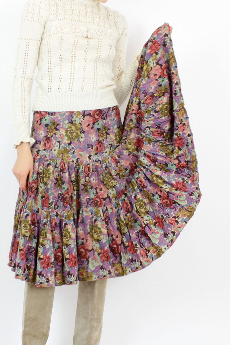 Vintage Adini Dusty Rose Prairie Skirt OMNIA