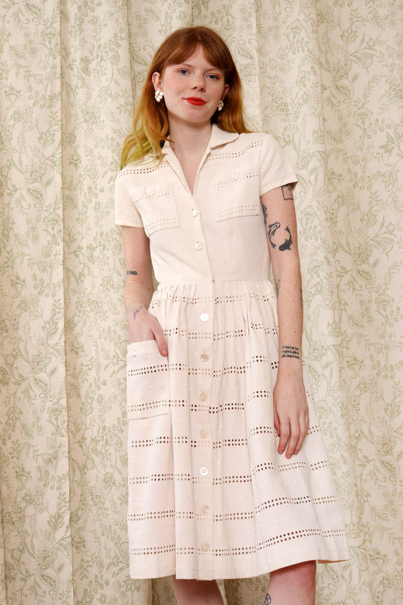 Bergdorf Goodman Pique Cotton Dress XS OMNIA Bergdorf Goodman Pique Cotton Dress XS OMNIA