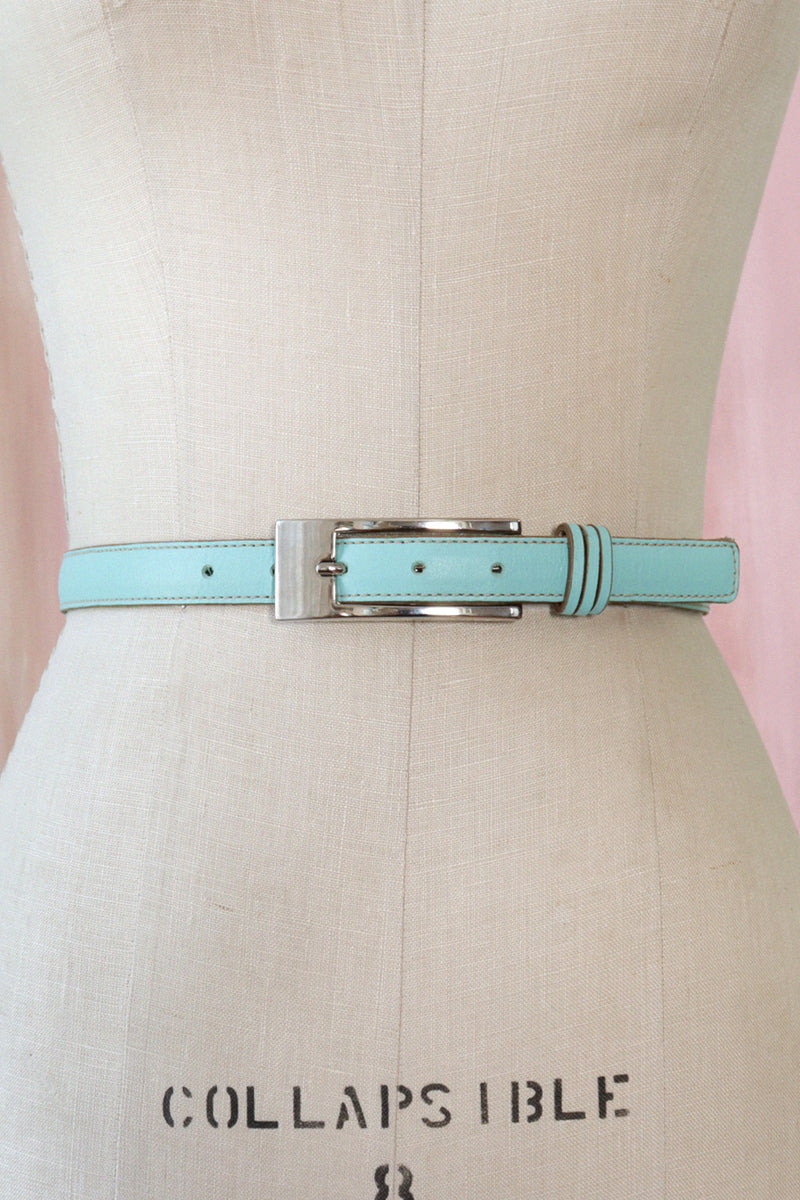 Tiffany Blue Leather Belt S-L OMNIA Tiffany Blue Leather Belt S-L OMNIA
