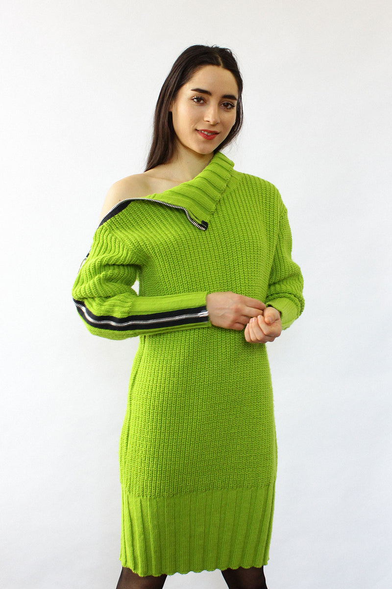 Betsey Johnson Punk Label Zip Sweaterdress XS-M OMNIA Betsey Johnson Punk Label Zip Sweaterdress XS-M OMNIA