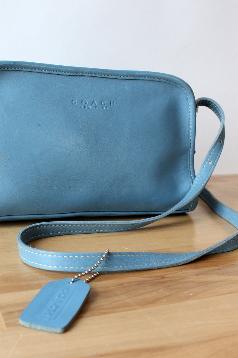 Pale Blue Leather Coach Crossbody – OMNIA