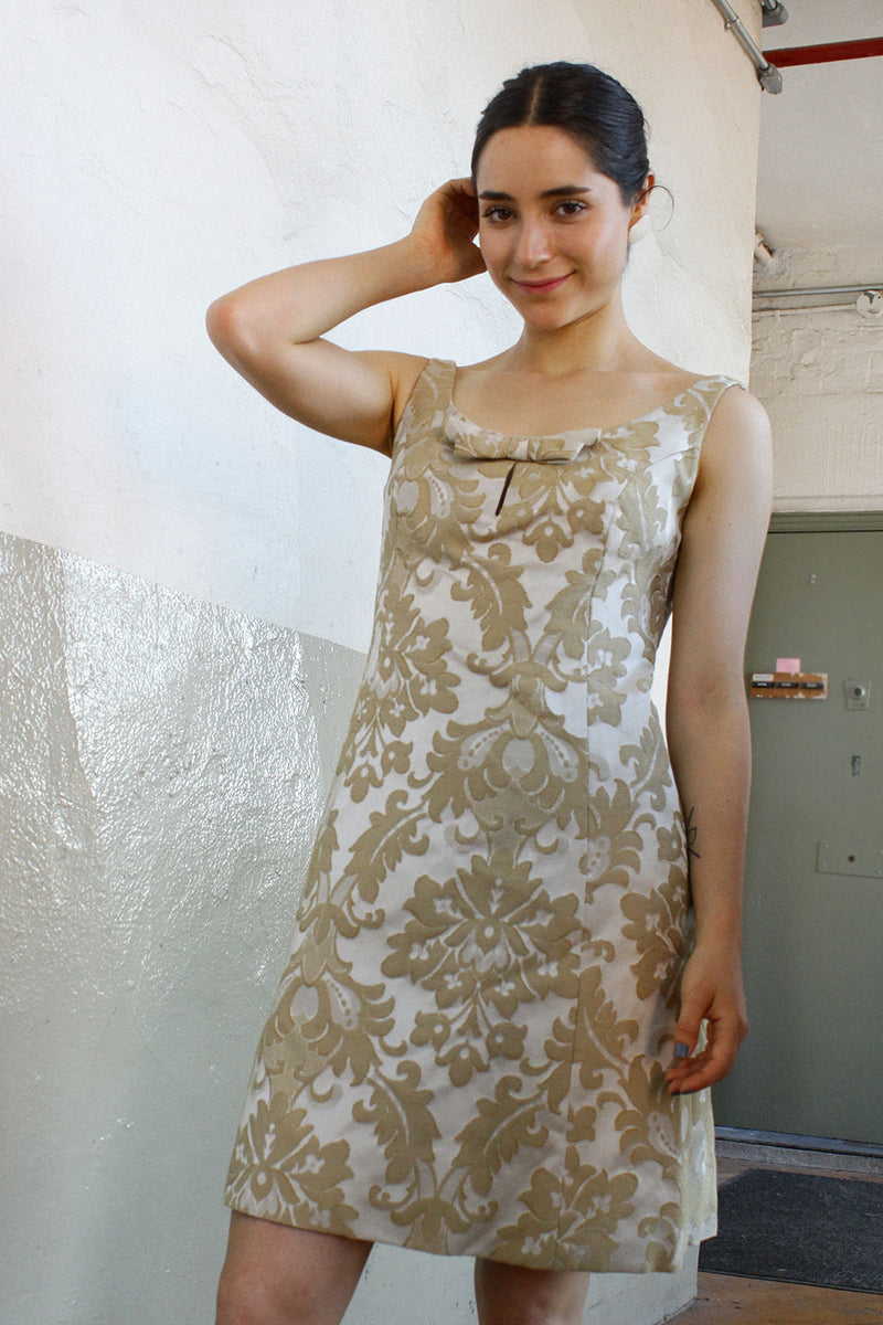 Golden Brocade Mini Dress XS/S OMNIA Golden Brocade Mini Dress XS/S OMNIA
