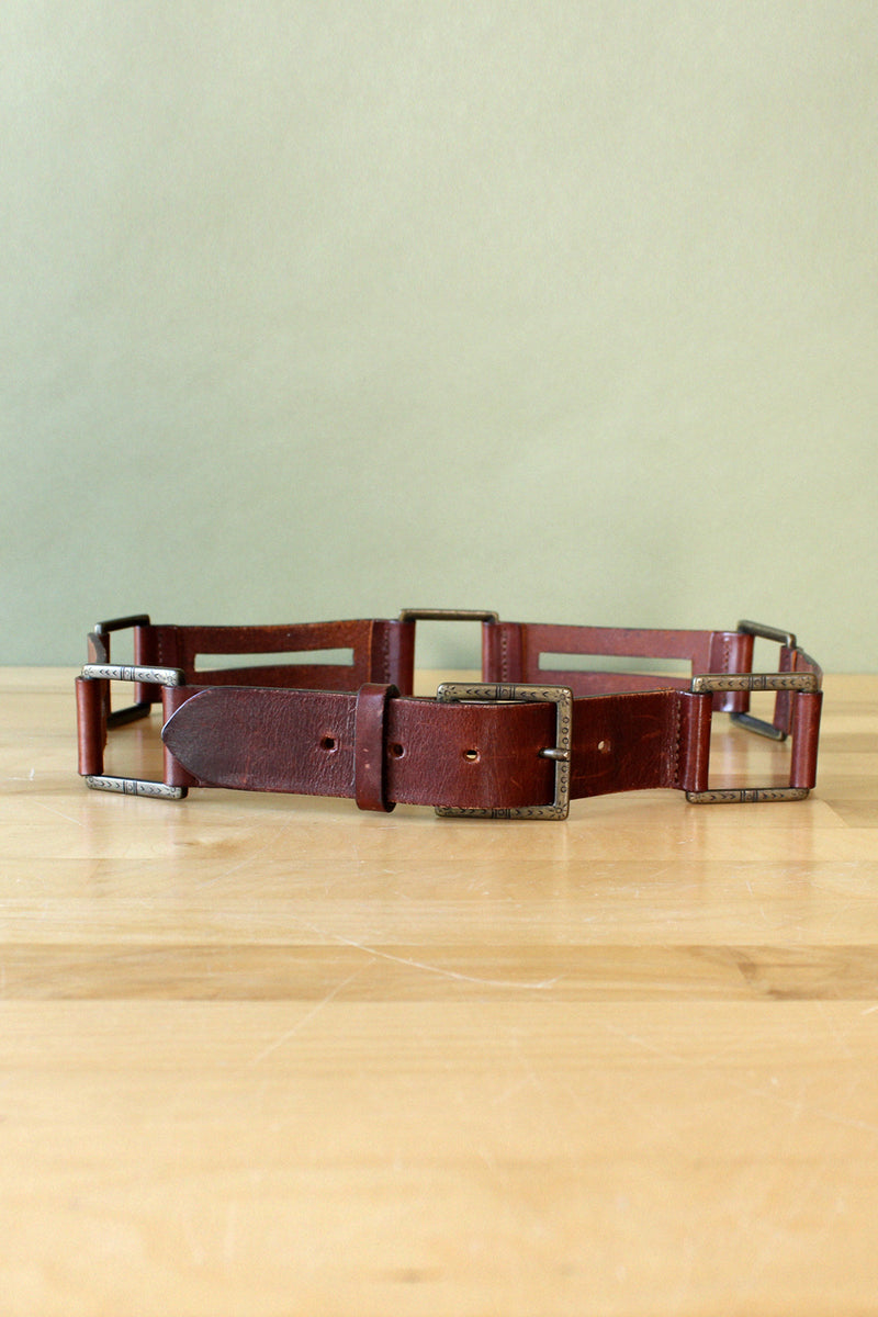 Chunky Hardware Leather Belt