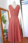 1930s Pixelated Folk Print Dress M-M/L
