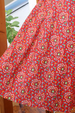 1930s Pixelated Folk Print Dress M-M/L