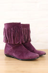 Purple Suede Fringe Booties 7-7.5