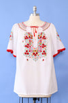 Cornucopia Embroidered Peasant Blouse L