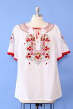 Cornucopia Embroidered Peasant Blouse L