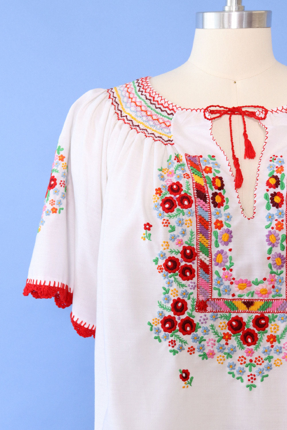 Cornucopia Embroidered Peasant Blouse L
