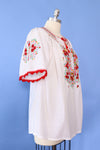 Cornucopia Embroidered Peasant Blouse L