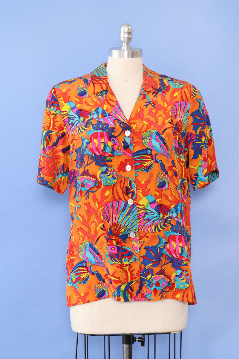 Under The Sea Silk Top S/M