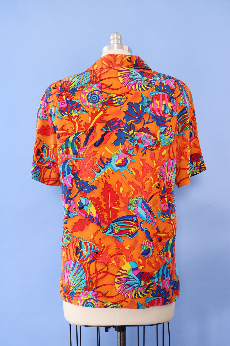 Under The Sea Silk Top S/M