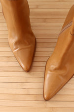Camel Leather Stiletto Boots 9.5-10