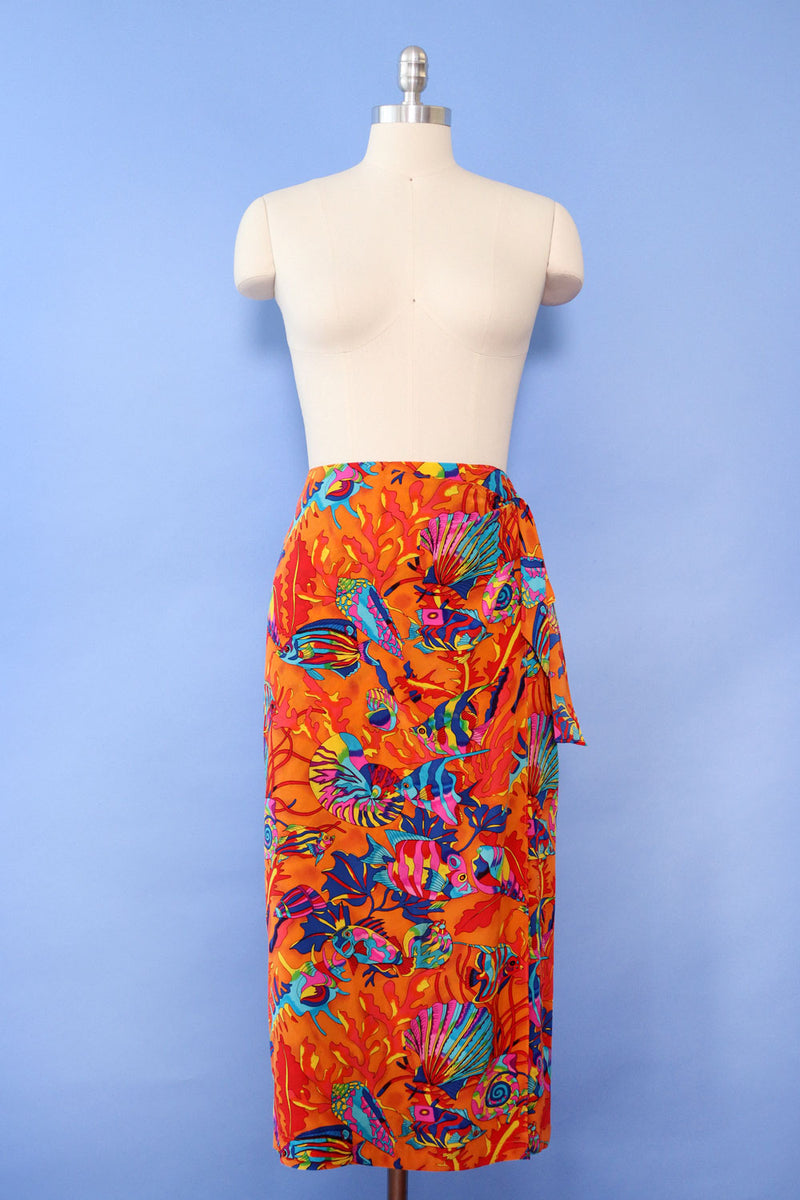 Under The Sea Silk Skirt M