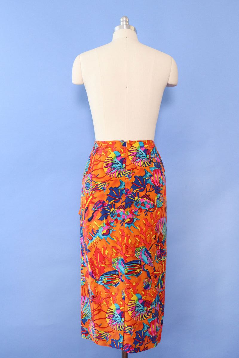Under The Sea Silk Skirt M