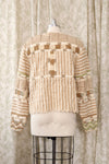 Natural Mixed Media Knit Jacket L