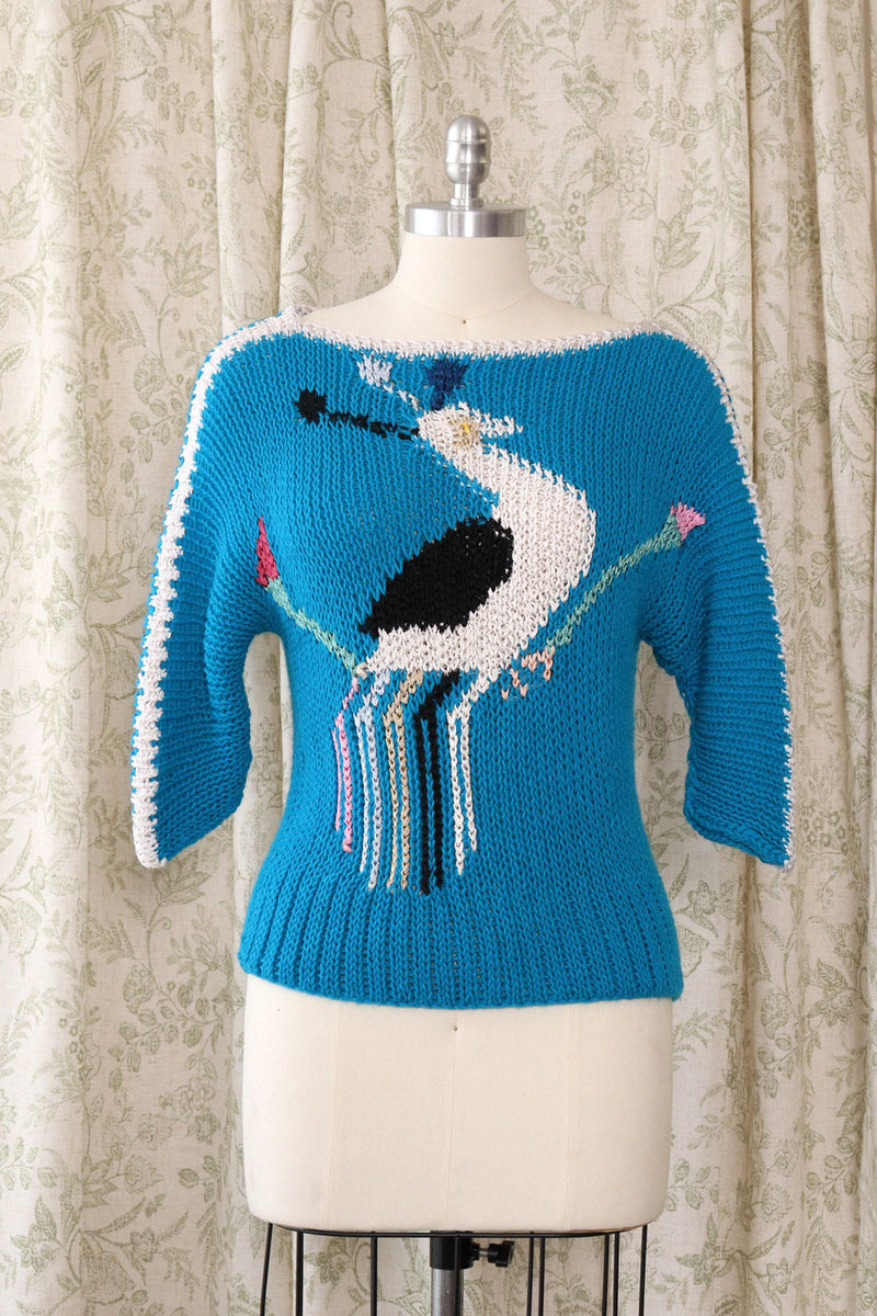 Electric Blue Heron Sweater S-L