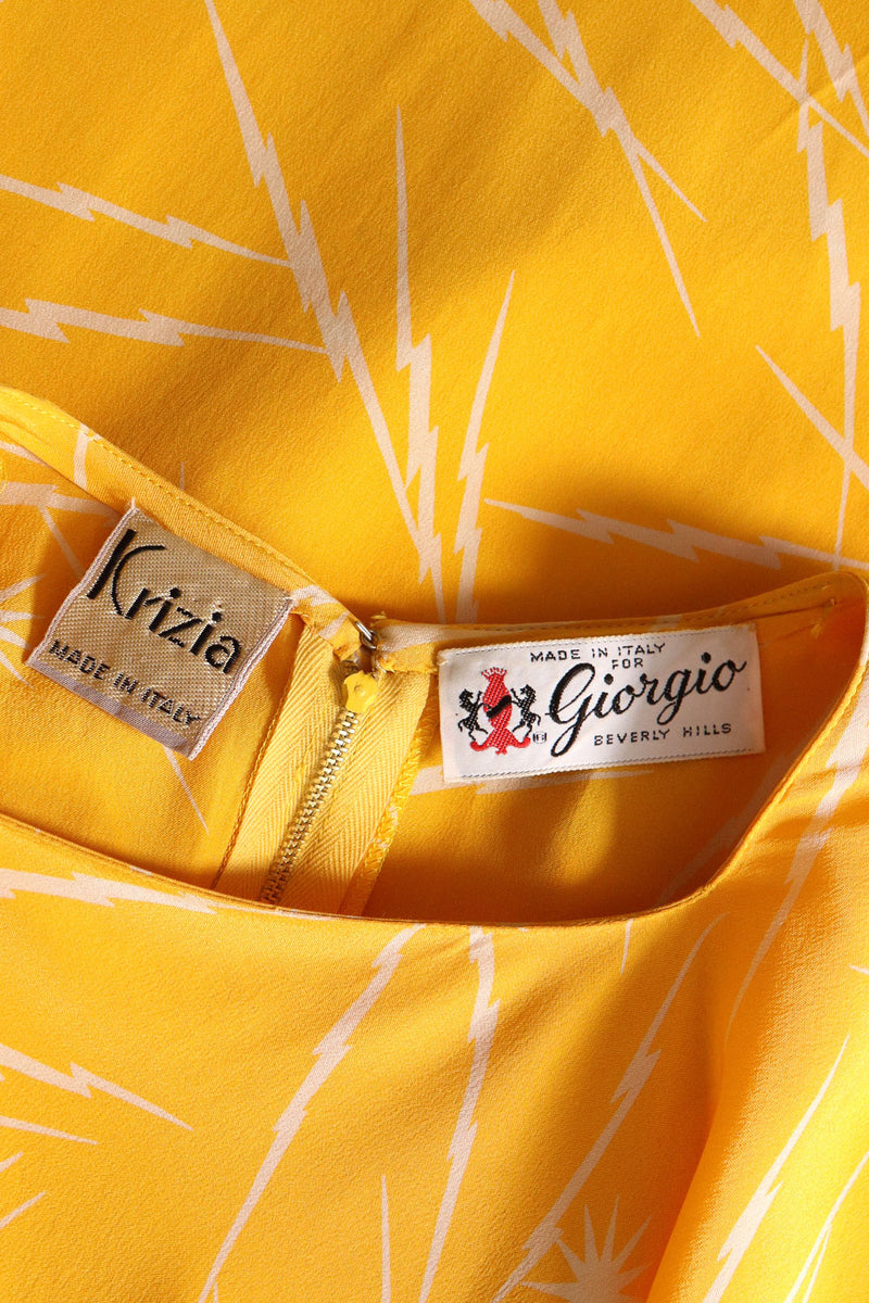 Krizia Lemon Lightning Silk Dress S/M-M