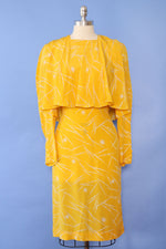Krizia Lemon Lightning Silk Dress S/M-M
