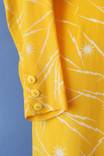 Krizia Lemon Lightning Silk Dress S/M-M