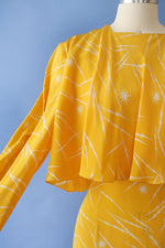 Krizia Lemon Lightning Silk Dress S/M-M