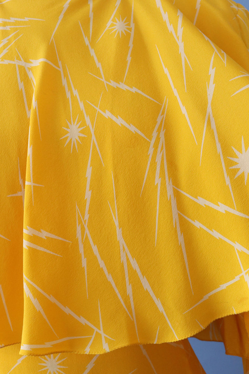 Krizia Lemon Lightning Silk Dress S/M-M