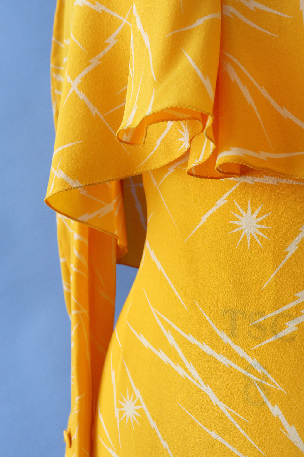 Krizia Lemon Lightning Silk Dress S/M-M