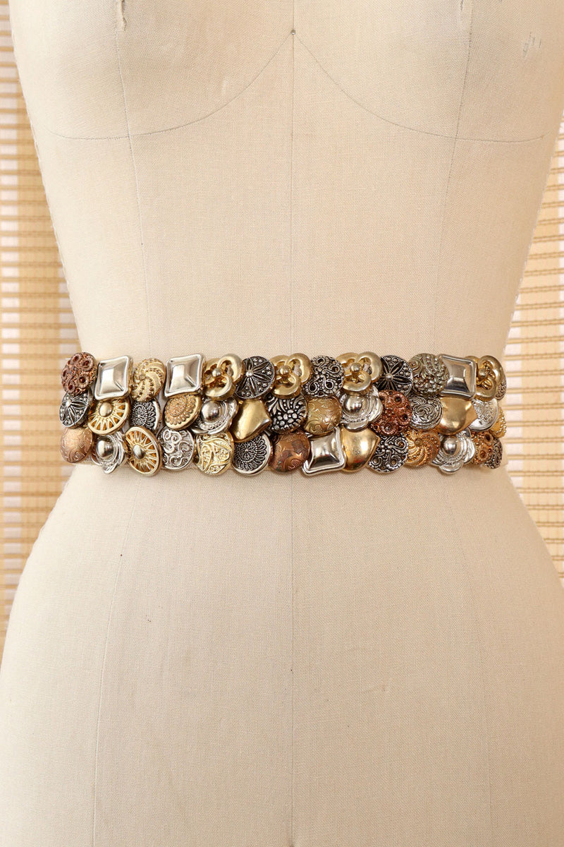 Nina Field Button Collage Belt