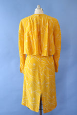 Krizia Lemon Lightning Silk Dress S/M-M