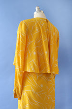 Krizia Lemon Lightning Silk Dress S/M-M