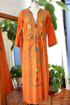 Mirrored Tangerine Cotton Caftan XS/S