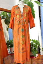 Mirrored Tangerine Cotton Caftan XS/S