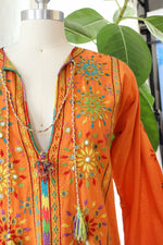 Mirrored Tangerine Cotton Caftan XS/S