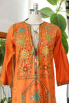 Mirrored Tangerine Cotton Caftan XS/S