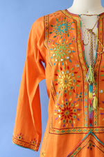 Mirrored Tangerine Cotton Caftan XS/S