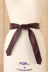 Eggplant Leather Tie Belt