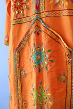 Mirrored Tangerine Cotton Caftan XS/S