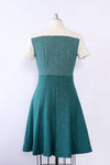 Evergreen and Ivory Button Dress S/M