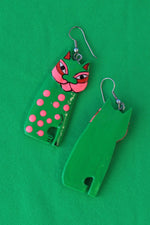 Curious Neon Cat Earrings