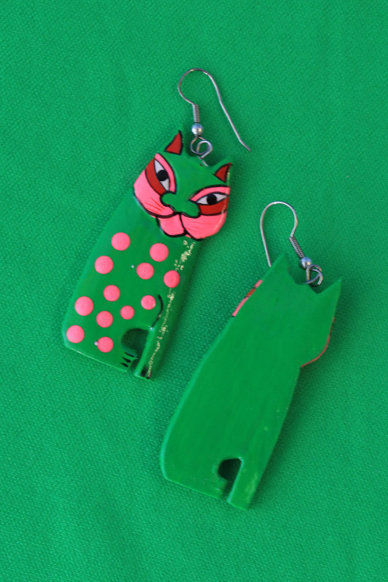 Curious Neon Cat Earrings