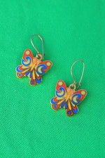 Enameled Butterfly Earrings