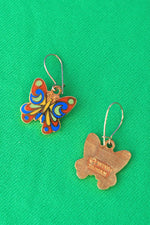 Enameled Butterfly Earrings