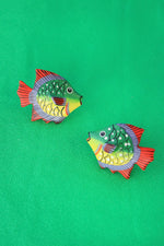 Rainbow Painted Fish Earrings