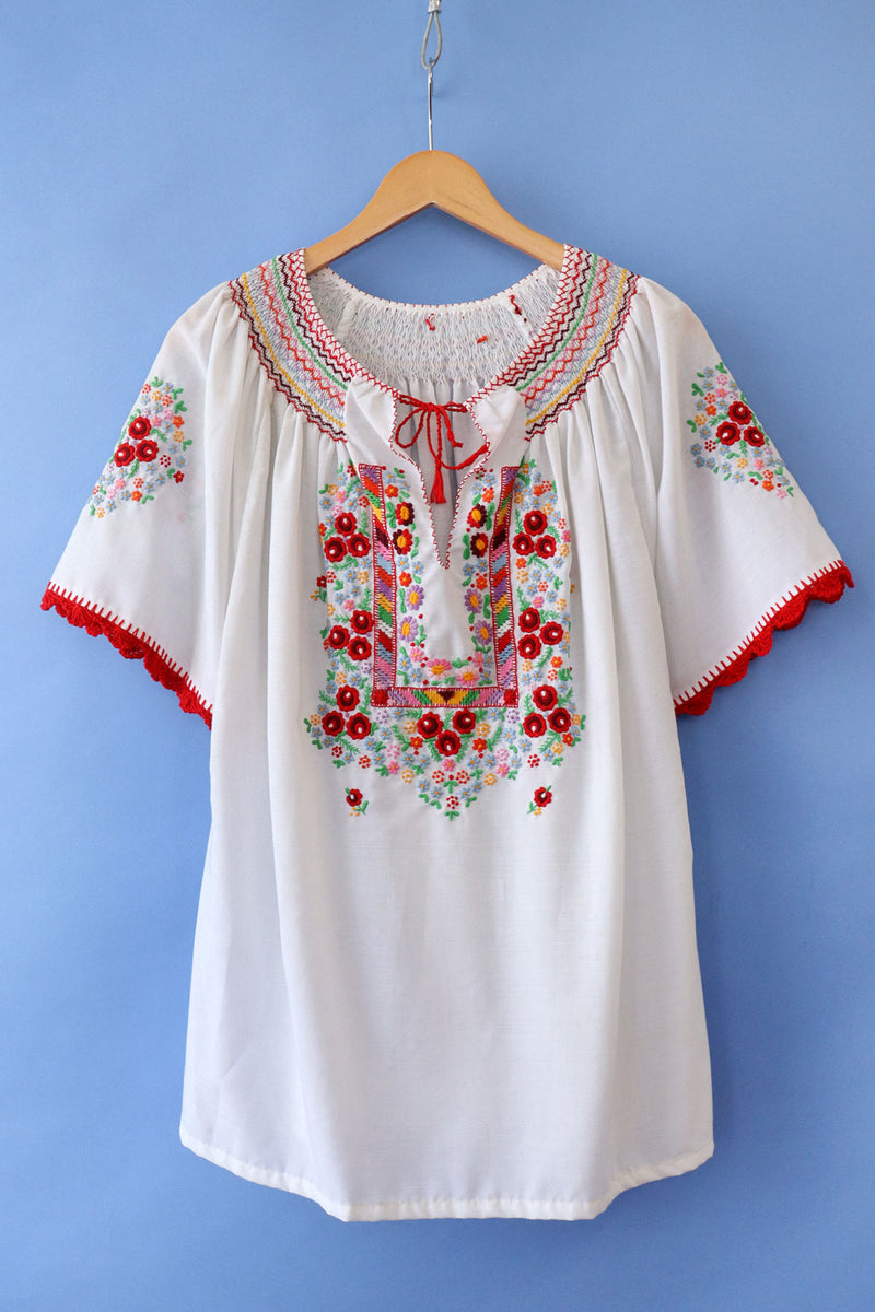 Cornucopia Embroidered Peasant Blouse L