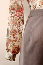 Ruffled Wallpaper Floral Blouse L