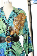 Lurking Tiger Silk Shirtdress M-M/L